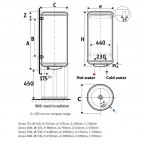 Zeneo Ūdens sildītājs V-50L vertikāls ar sauso sildelementu, balts 4